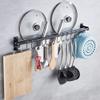 BUNCC Wall-Mounted Coat Rack Super Easy to Install Rust and Waterproof Black Kitchen Hook Rack Stainless Steel Rack Type Storage Holder Kitchen Wall Hook view 2
