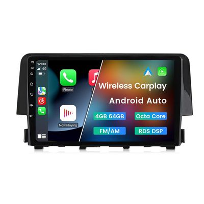Biorunn Android Stereo Radio for Honda Civic 2016 2017 2018 2019 2020 2021, 8-Core Wireless Wired Car-Play Android Auto GPS Navigation Touch Screen Head Unit,Blue-Tooth FM AM RDS DSP 4G RAM 64G ROM
