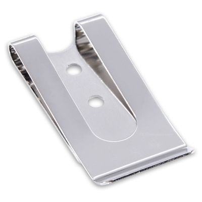 HolsterSmith - Universal Metal Belt Clip - fits up to 2.0 inch Belts - Nickel Polished Finish  1 Pack - for KYDEX Holsters, Sheaths, Cell Phone Cases, Money Clips
