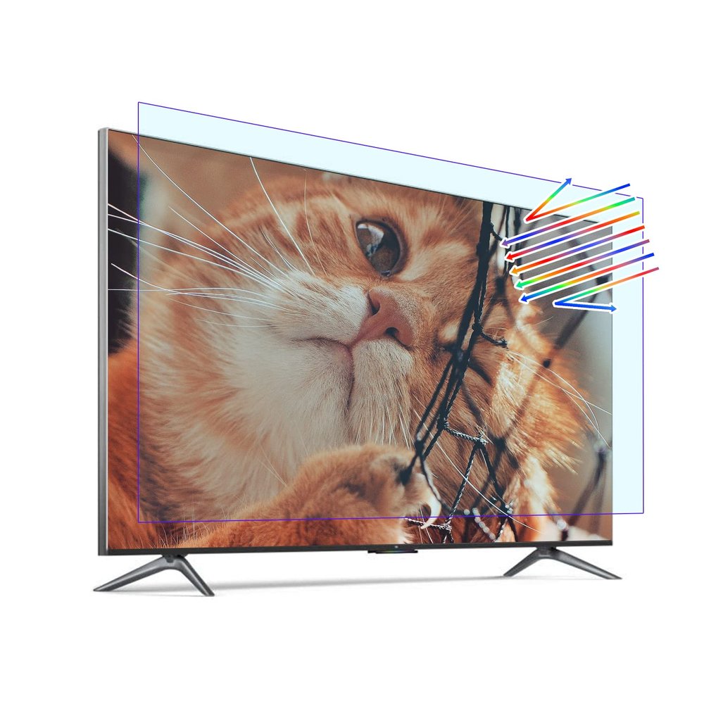TYRHMY 55 Inch TV Screen Protector, Anti-Glare/Out Blue Light/Anti Scratch Film, Shield UV and Radiation Filter,Relieve Eye Strain Filter Eye Protection,55 Inch Narrow