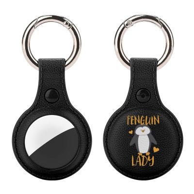Penguin Lady Cute Case Compatible for Airtag Protective Cover Holder with Keychain 1PC