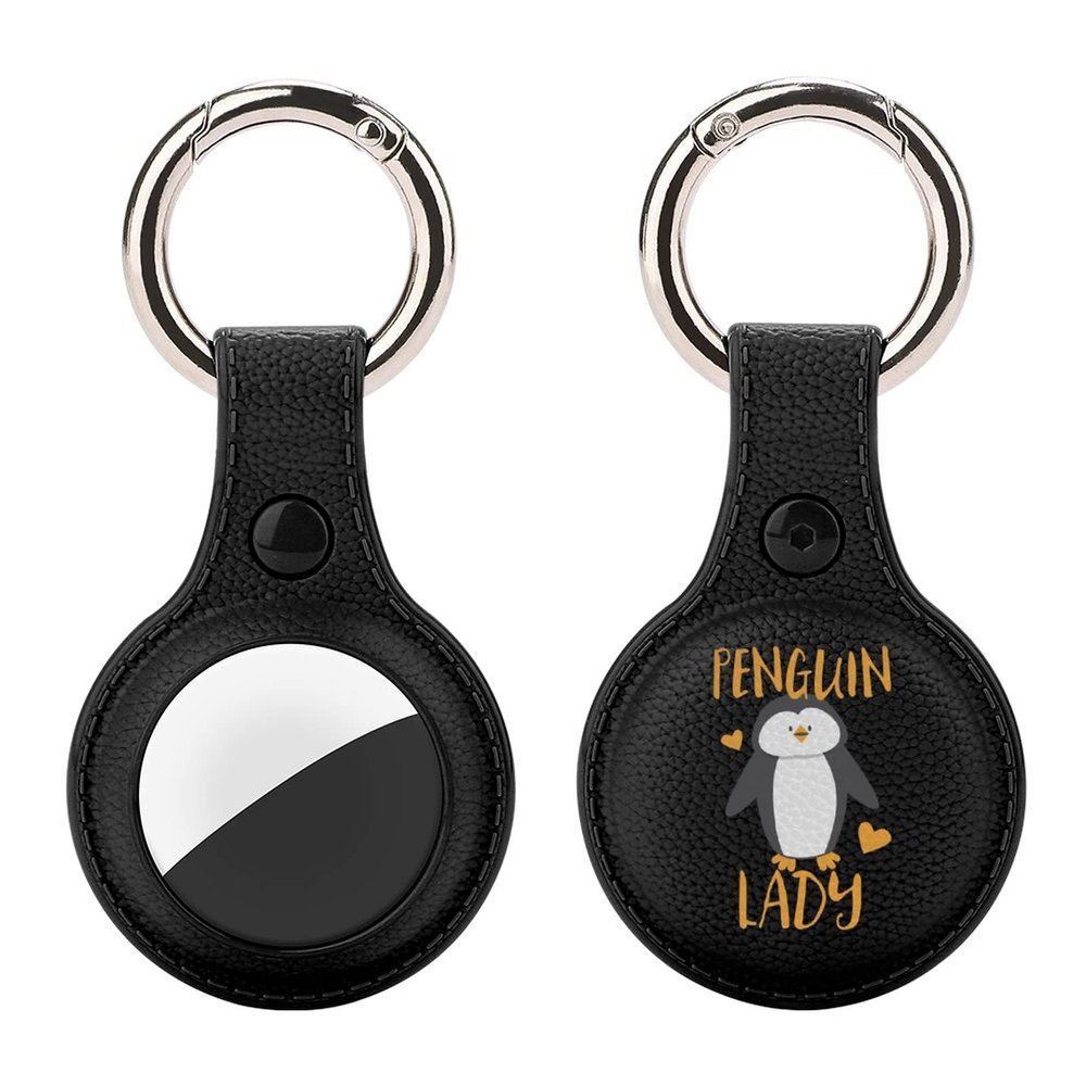Penguin Lady Cute Case Compatible for Airtag Protective Cover Holder with Keychain 1PC