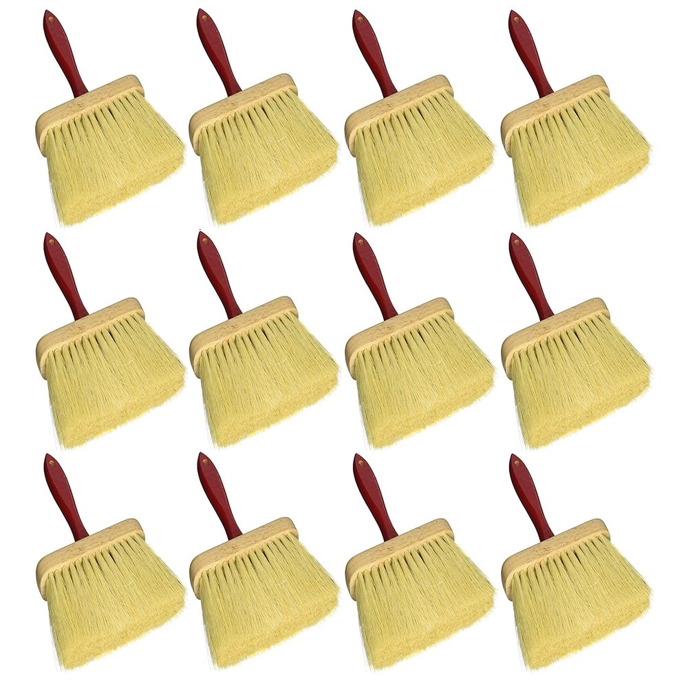 Kraft Tool Co. BL526 6-1/2 in. x 2 in. Jumbo Utility Brush with Tampico Fiber Bristles and Red Wood Handle, 12-Pack