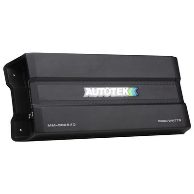 Autotek MM-3025.1D Mean Machine 3000 Watt Amplifier, 1-Ohm Stable Compact Mono Amplifier, Bass Remote Included
