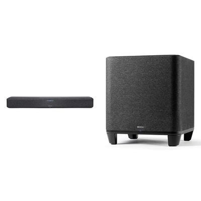 Denon Home Sound Bar 550 + Wireless Subwoofer Bundle (HEOS Built-in)  Dolby Atmos 3D Audio, Wi-Fi/Bluetooth Streaming, Alexa, AirPlay 2, & Multi-Room Support