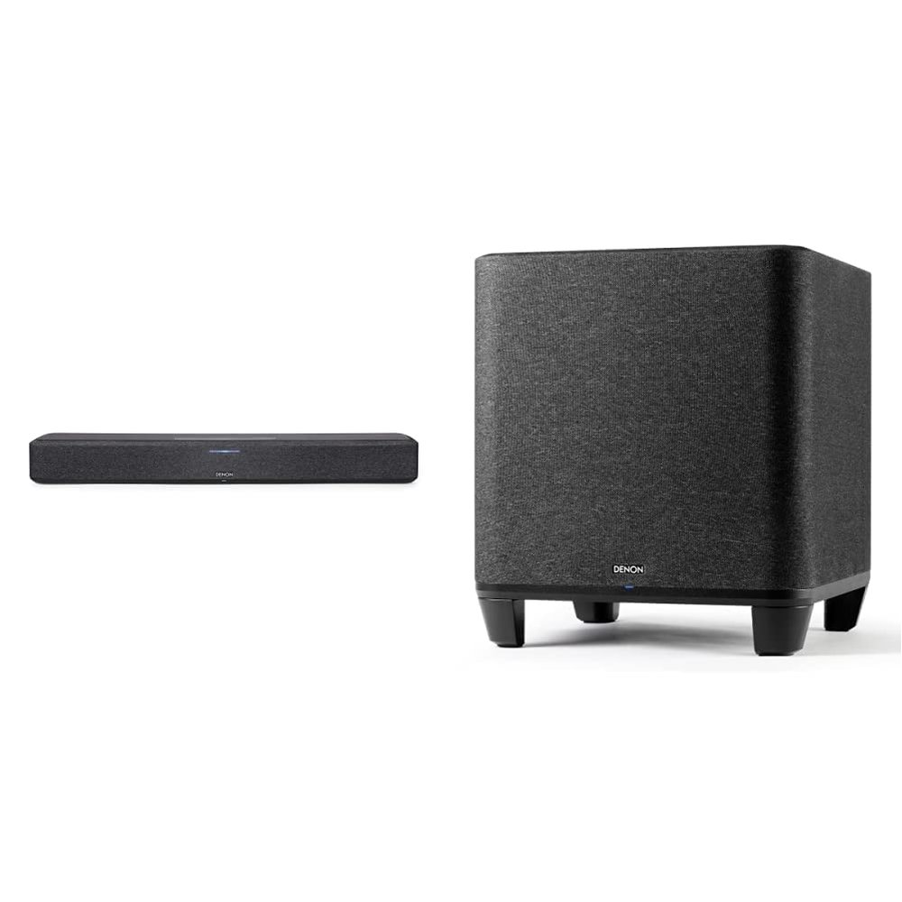 Denon Home Sound Bar 550 + Wireless Subwoofer Bundle (HEOS Built-in)  Dolby Atmos 3D Audio, Wi-Fi/Bluetooth Streaming, Alexa, AirPlay 2, & Multi-Room Support