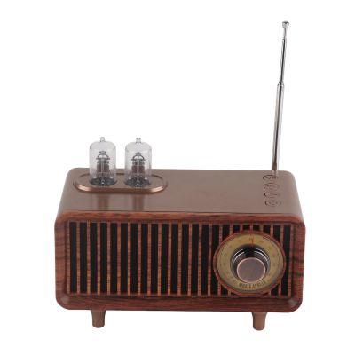ASHATA Retro Wood Bluetooth Speaker, FM Radio Bluetooth Speaker with Elegant Classic, USB Desktop Vintage Speakers with Radio for Computer Desktops, U Disk, AUX Output