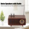 ASHATA Retro Wood Bluetooth Speaker, FM Radio Bluetooth Speaker with Elegant Classic, USB Desktop Vintage Speakers with Radio for Computer Desktops, U Disk, AUX Output view 2