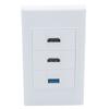 1 Gang 2 Port HDMI 1 Port USB 3.0 Female To Female Wall Plate (2HDMI1USB) view 1