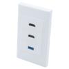 1 Gang 2 Port HDMI 1 Port USB 3.0 Female To Female Wall Plate (2HDMI1USB) view 2