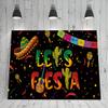 6 X 3.6ft Mexican Let's Fiesta Black Backdrop Let's Fiesta Luau Cinco De Mayo Party Decoration Let's Fiesta Birthday Decoration Party Supplies Mexican Festival Birthday Backdrop Photography Background view 4