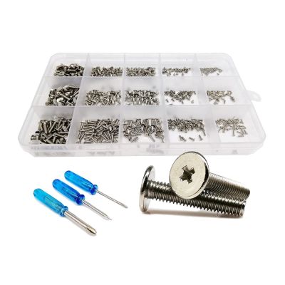 PENGFA Wshao Store 500/750pcs M1.2 M1.4 M1.6 M2 M3 Mini Micro Thin Wafer Flat Head Screw Bolt for Laptop Phone Glasses Set Assortment Kit (Color : Set E 750pcs Silver)