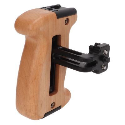 Mini Side Wooden Handle Handgrip, Camera Cage Top Handle Wood Grip, Universal Screw Hole, Cold Shoe Mount for Mirrorless Digital Camera DSLR Camera