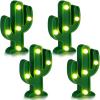 Jutom 4 Pieces LED Cactus Light up Taco Party Favors Mexican Cactus Party Decorations Fiesta Table Decor Cinco De Mayo Supplies Cute Night Lamp for Table Bedroom Supplies(4.72 x 2.76 Inch) view 1