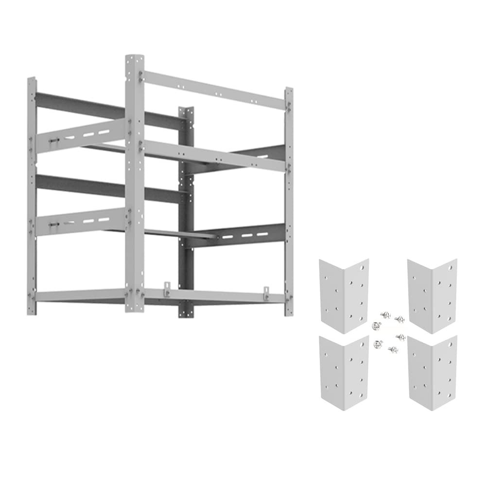 AAAwave The Sluice V.2 12 GPU Mining Rig Frame and 4 pcs of Stacking Brackets (White)