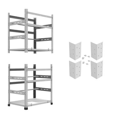 AAAwave The Sluice V.2 12 GPU Mining Rig Frame and 4 pcs of Stacking Brackets (White, 2 Frames)