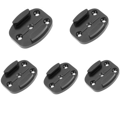 BGNing CNC Aluminum Flat Surface Mount w/Tripod cam Adapter (Black) Compatible with GoPro Hero3/3+/4/5/6/7/8/9/MAX, Insta360 ONE R, Osmo Action (5 Pcs)