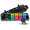 Cafliyun Mirror Dash Cam Front and Rear 1080P Backup Camera 10 Inch IPS Screen Car Dvr Mirror Dash Camera Dash Cam Dual Lens with Night Vision view 1
