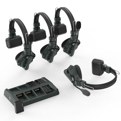 Hollyland Solidcom C1 4-Person Wireless Headset 1000ft Full Duplex Self-contained Wireless Intercom System with No Beltpack or Base Station