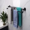 TocTen Double Bath Towel Bar - Thicken SUS304 Stainless Steel Towel Rack for Bathroom, Bathroom Accessories Double Towel Rod Heavy Duty Wall Mounted Towel Holder (Black, 30IN) view 2