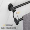 TocTen Double Bath Towel Bar - Thicken SUS304 Stainless Steel Towel Rack for Bathroom, Bathroom Accessories Double Towel Rod Heavy Duty Wall Mounted Towel Holder (Black, 30IN) view 3