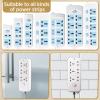 Yinkin 6 Pcs Power Strip Holder Self Adhesive Power Strip Wall Mounted Protector Punch Free Cable Management System Plug-in Surge Protector Holder for Computer Office view 3