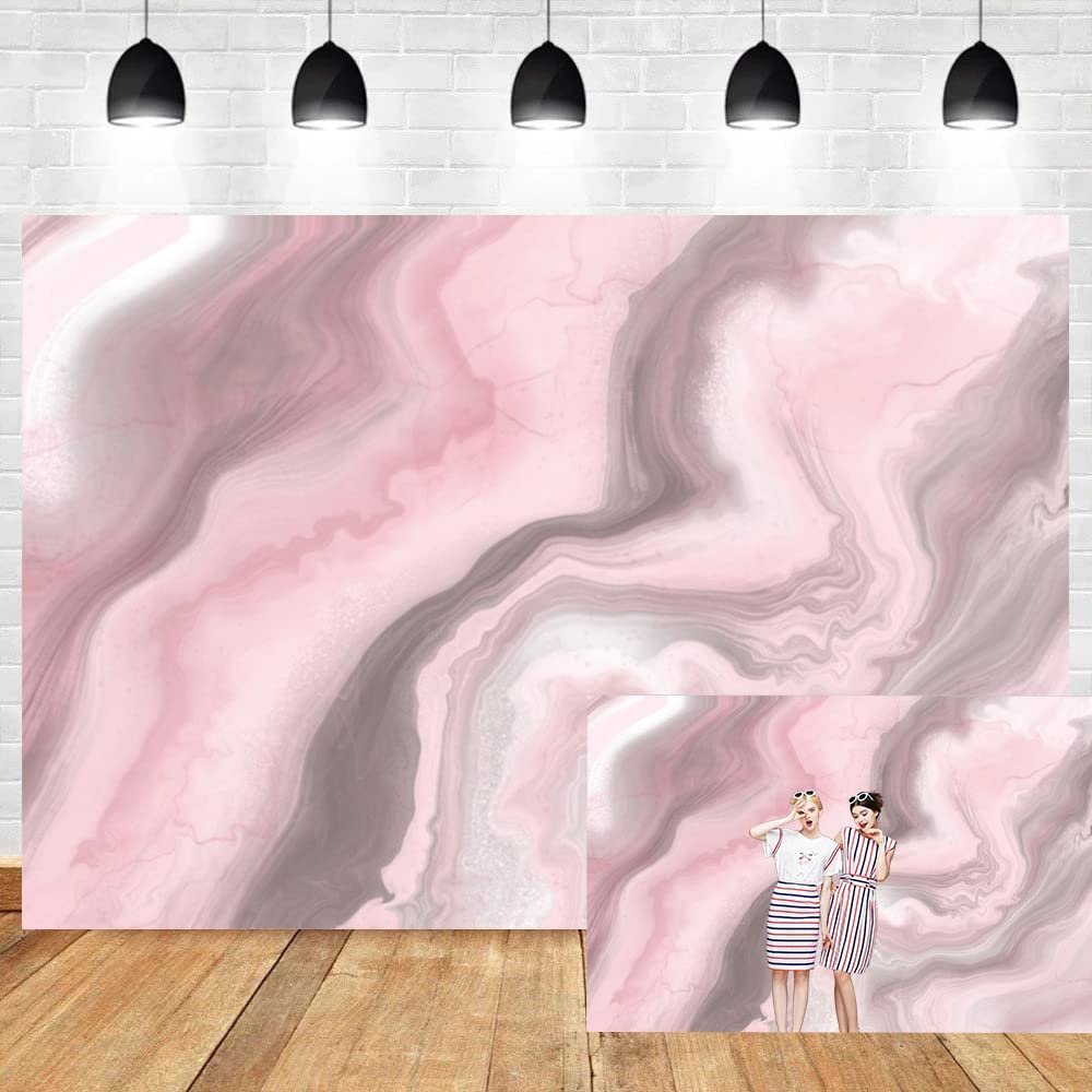 OERJU 12x8ft Pink Marble Backdrop Abstract Marbling Natural Background Stones Texture Backdrop for Photography Girls Woman Birthday Wedding Party Decoration Banner Photo Studio Props