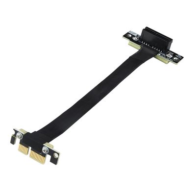10Gtek PCIe 3.0 x1 Riser Cable, Male 90 to Female 90 EMI-Shielded GPU Jumper Cable for Graphics Cards, 20cm/0.66ft