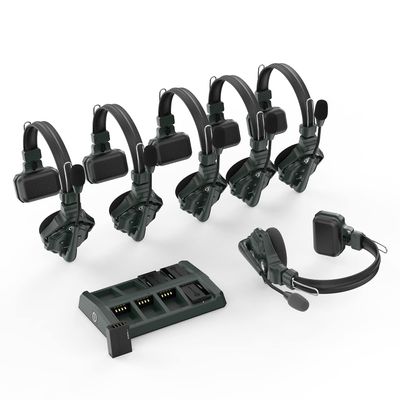 Hollyland Solidcom C1 6-Person Wireless Headset 1000ft Full Duplex Self-contained Wireless Intercom System with No Beltpack or Base Station