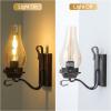 Yisuro Hardwired Wall Sconce,Oil Rubbed Bronze Hardwired Wall Sconce Indoor, Retro Rustic Wall Lamps with Amber Glass,Vintage Bedside Sconces Wall Lighting for Living Room Bathroom view 4