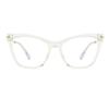 bullabulling Stylish TR90 Floral Cat Eye Reading Glasses For Women Oversized Frame Blue Light Blocking (clear, 1, multiplier_x) view 2