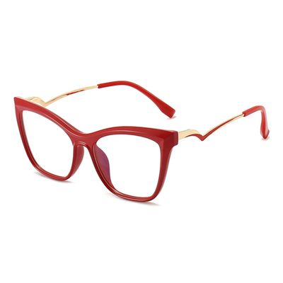 bullabulling Stylish TR90 Floral Cat Eye Reading Glasses For Women Oversized Frame Blue Light Blocking (red, 1, multiplier_x)