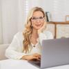 bullabulling Stylish TR90 Floral Cat Eye Reading Glasses For Women Oversized Frame Blue Light Blocking (floral, 2.5, multiplier_x) view 4