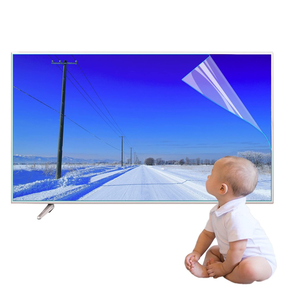 JFGH TV Screen Protectors Anti-Glare Film for 50-58 Inches TV, Block Harmful Blue Light, Anti Scratch Anti-Radiation Filter Out UV, Reduce Eye Fatigue / 55in 1221x689mm
