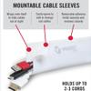 VELCRO Brand Cable Sleeves. Organize Messy Wires on Desk, Behind TV or Game Console. 16-Inch (2x8in) White. Removable Adhesive Mounts to Smooth Surfaces view 2