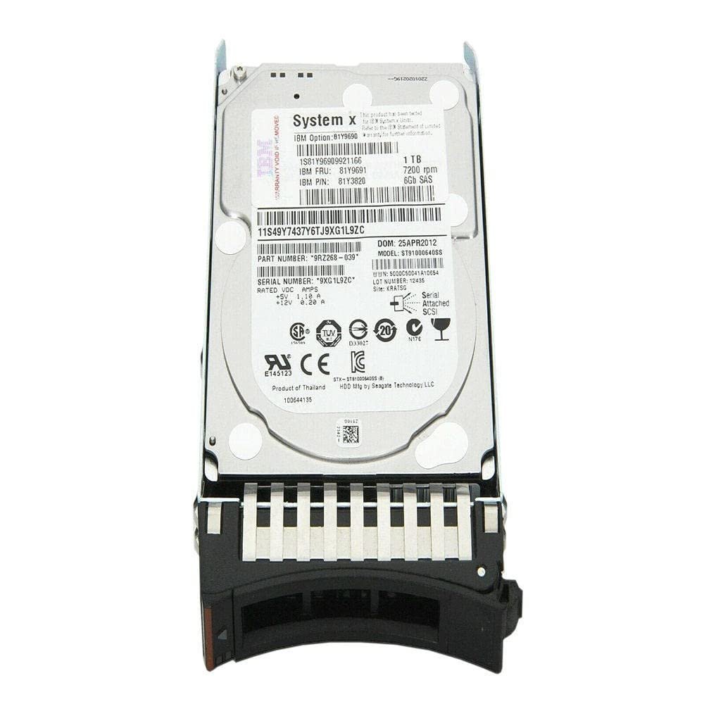 81Y9690 81Y9691 1T SAS 2.5 7.2K 6GB Hard Drive X3650M3 X3550M4
