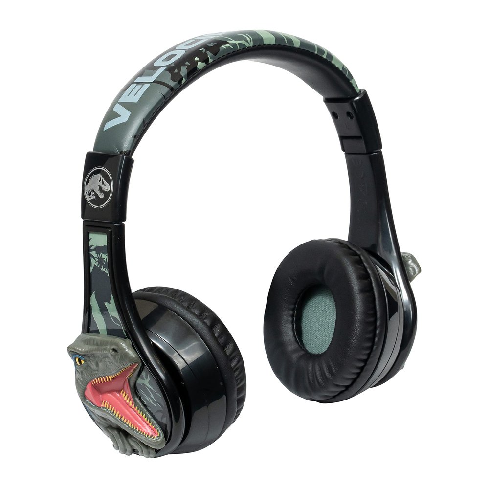 eKids Jurassic World Bluetooth Headphones for Kids, Wireless Headphones with Microphone Includes Aux Cord, Earphones for School, Home, or Travel (Jurassic World)