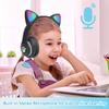 TOKANI Kids Bluetooth Wireless Over-Ear Cat Ear Headphones with Microphone for Kids Teens Adults (Black) view 3