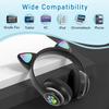 TOKANI Kids Bluetooth Wireless Over-Ear Cat Ear Headphones with Microphone for Kids Teens Adults (Black) view 4