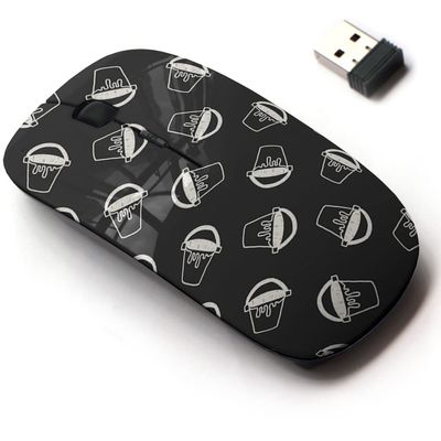 2.4G Wireless Mouse with Cute Pattern Design for All Laptops and Desktops with Nano Receiver - Bucket Doodle