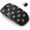 2.4G Wireless Mouse with Cute Pattern Design for All Laptops and Desktops with Nano Receiver - Bucket Doodle view 1