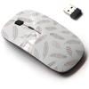 2.4G Wireless Mouse with Cute Pattern Design for All Laptops and Desktops with Nano Receiver - Bird Feathers view 1