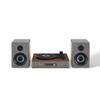 Crosley CR7020A-GY Aria 3-Speed Bluetooth Turntable and FM Radio Shelf System with Matching Stereo Speakers, Gray view 1