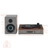 Crosley CR7020A-GY Aria 3-Speed Bluetooth Turntable and FM Radio Shelf System with Matching Stereo Speakers, Gray view 3