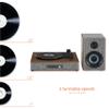 Crosley CR7020A-GY Aria 3-Speed Bluetooth Turntable and FM Radio Shelf System with Matching Stereo Speakers, Gray view 4