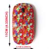 2.4G Wireless Mouse with Cute Pattern Design for All Laptops and Desktops with Nano Receiver - Beautiful Summer Ornate Many Flowers view 2