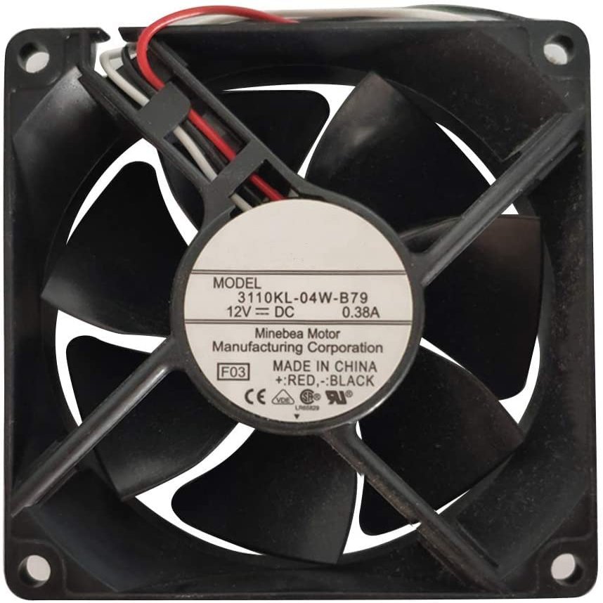 3110KL-04W-B79 8025 12V 0.38A 80 X 80 X25mm 3-Wire Server Inverter Fan