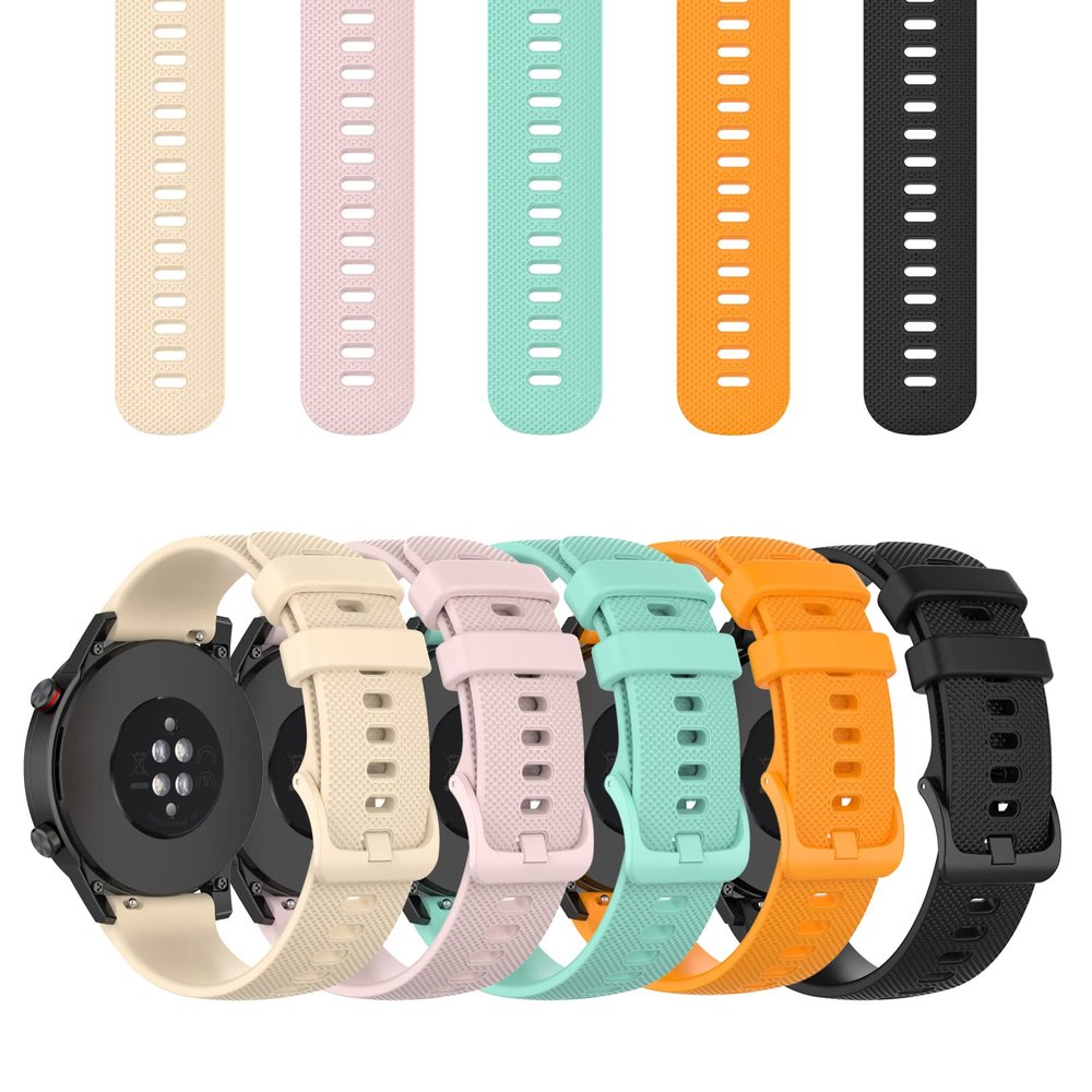 BabyValley Bands Compatible with YAMAY SW021 SW023 ID205L ID205U ID205S Watch Strap Soft Rubber Band Quick Fit Wristband for SW021 SW023 ID205L ID205U ID205S Smartwatch Band Accessories (5 Colors)