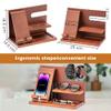 Wood Phone Docking Station - Gifts for Men Desk or Nightstand Organizer - Birthday Gifts for Husband, Fathers Day for Dad - Anniversary Idea from Wife - Key Holder, Stand Wallet, Watch & Essentials view 3