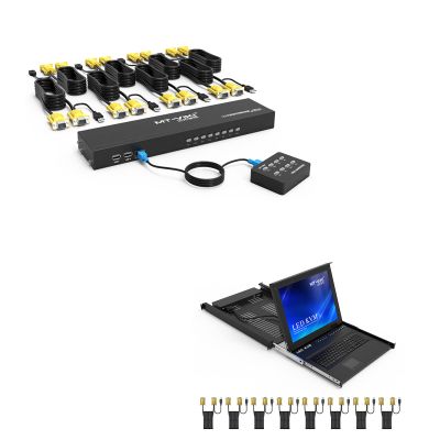 MT-VIKI 8 Port KVM Switch VGA + 8 Port LCD KVM Switch